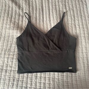 Black crop tank top